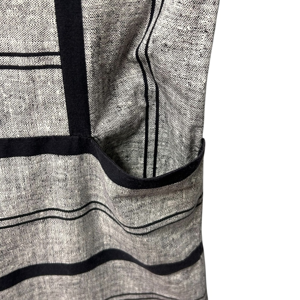 Vintage Serbin by Marianne Striped Dress Minimalist Black and Gray Shift Dress-M - Picture 4 of 9